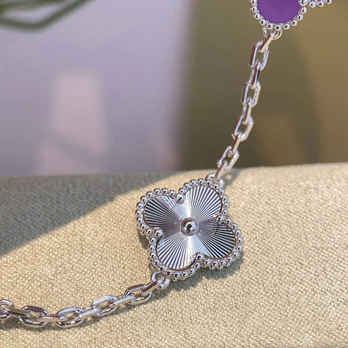 [Vera Jewelry] クローバー5モチーフ バイオレット ブレスレットコレクション