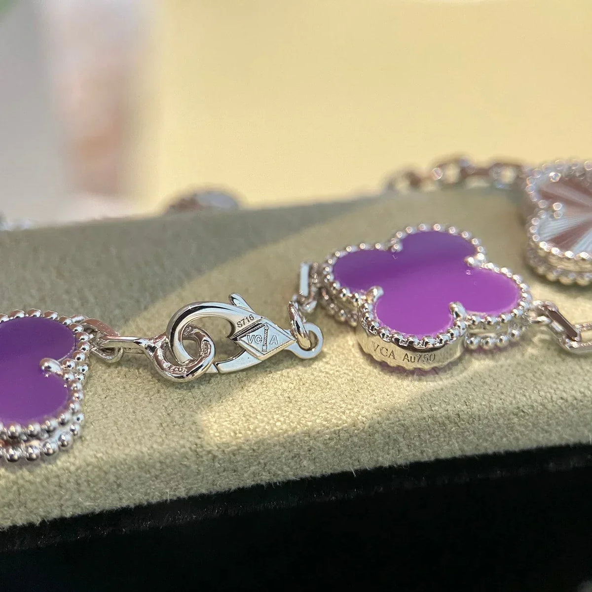 [Vera Jewelry] クローバー5モチーフ バイオレット ブレスレットコレクション
