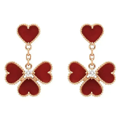 [Vera Jewelry]SWEET CLOVER CARNELIAN EARRINGS