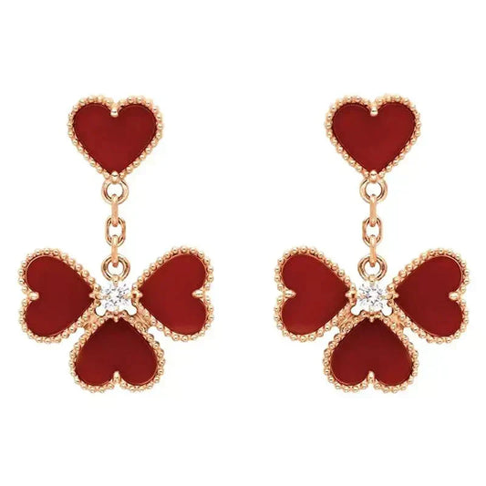 [Vera Jewelry]SWEET CLOVER CARNELIAN EARRINGS