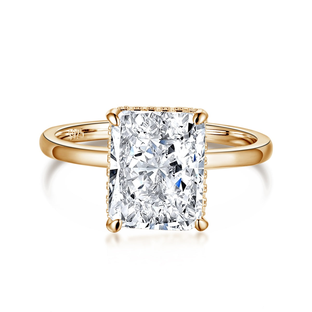 [Vera Jewelry]4.0 Carat Ornate Enchanting Radiand Cut Banquet Ring