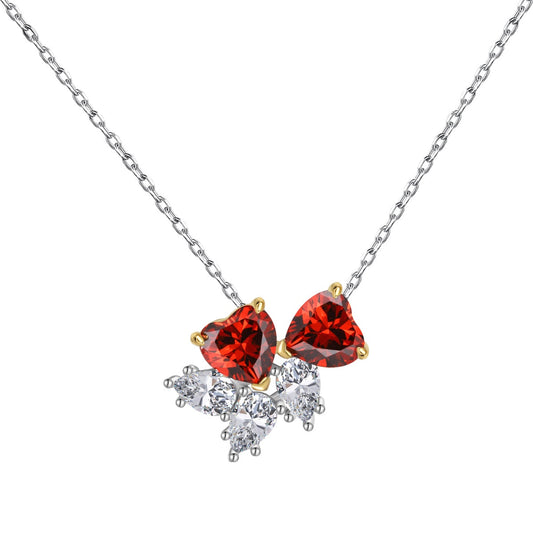 [Vera Jewelry]Zierliche rote Herz-Halskette