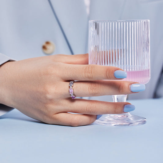 [Vera Jewelry]Unique Colorful Emerald Cut Party Ring