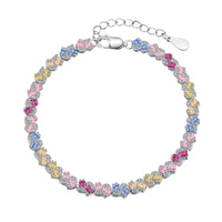[Vera Jewelry]Ornate Colorful Flower Shape Party Bracelet