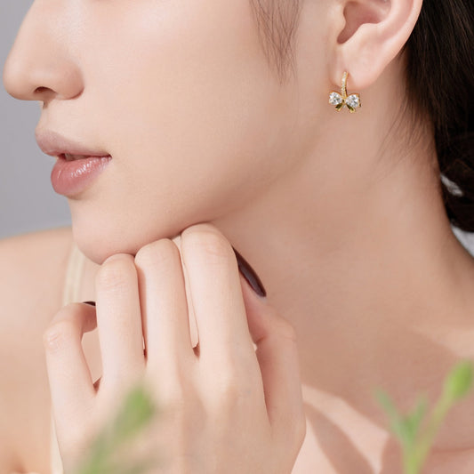 [Vera Jewelry]Exquisite Earrings With Heart-Shaped Bow Design