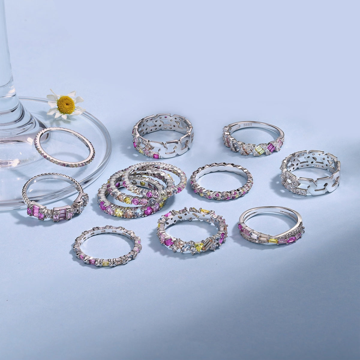 [Vera Jewelry]Radiant Sparkling Round Cut Daily Ring