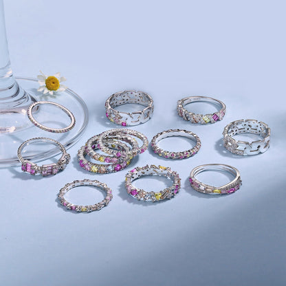 [Vera Jewelry]Radiant Sparkling Round Cut Daily Ring