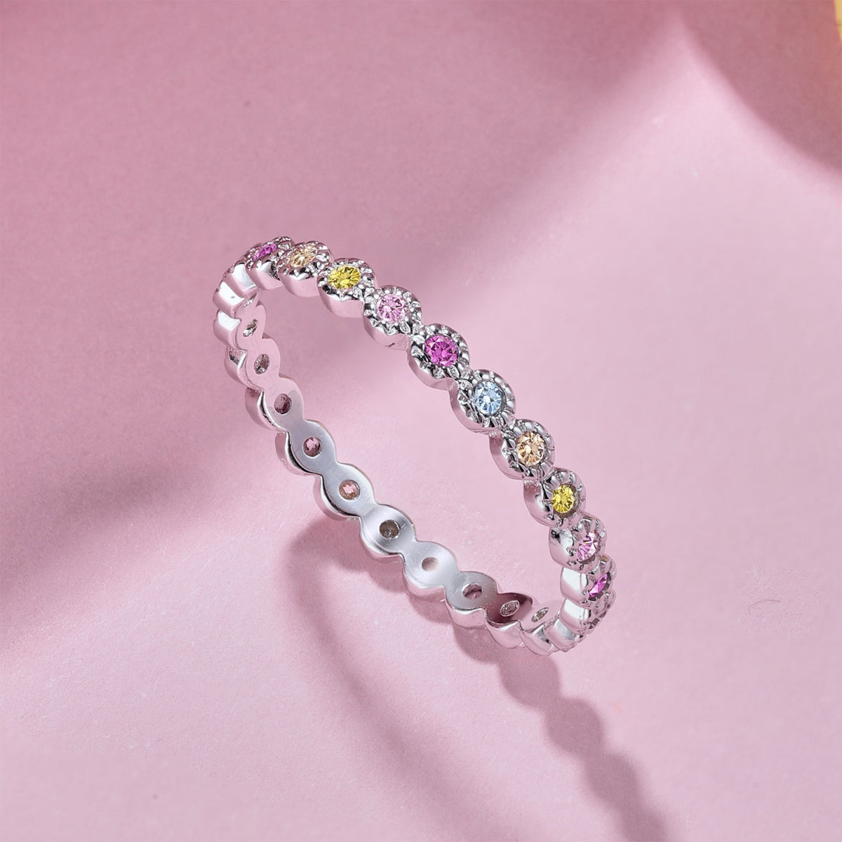 [Vera Jewelry]Radiant Sparkling Round Cut Daily Ring
