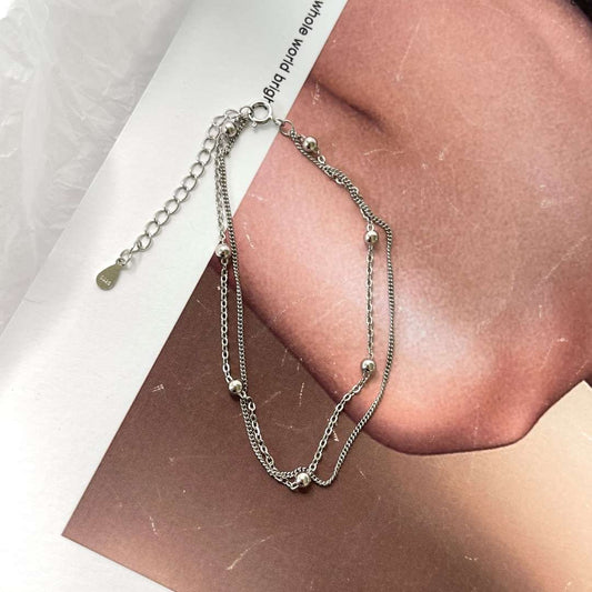 [Vera Jewelry]Delicate Bead Double Layer Bracelet