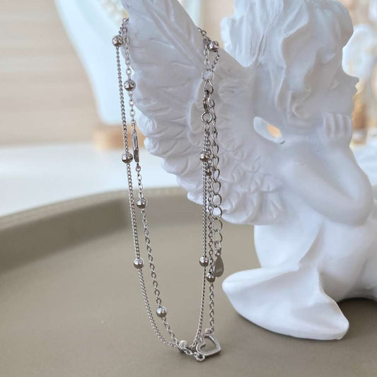 [Vera Jewelry]Dainty Double Layer Love Heart Bracelet