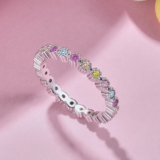 [Vera Jewelry]Unique Scintillating Round Cut Daily Ring