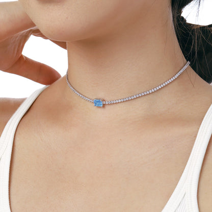 [Vera Jewelry]2.0 carat Ornate Emerald Cut Necklace