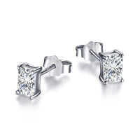 [Vera Jewelry] Stilvolle, glänzende, rechteckige Ohrstecker mit Mittelstein