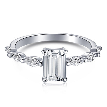 [Vera Jewelry]1.0 Carat Dainty Resplendent Radiant Cut Daily Ring