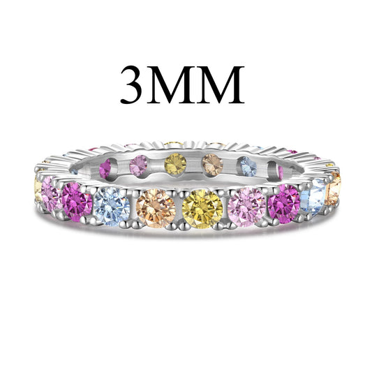 [Vera Jewelry]Dazzling Lustrous Round Cut Tennis Ring