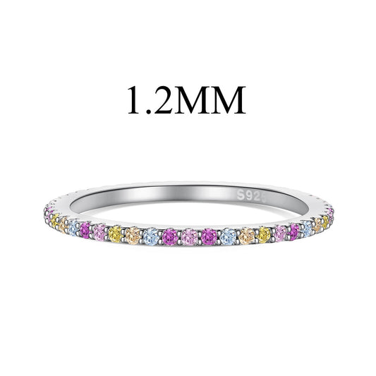 [Vera Jewelry]Ornate Colorful Round Cut Tennis Ring