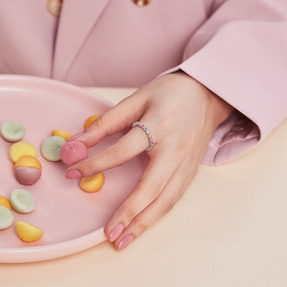 [Vera Jewelry]Unique Scintillating Round Cut Daily Ring