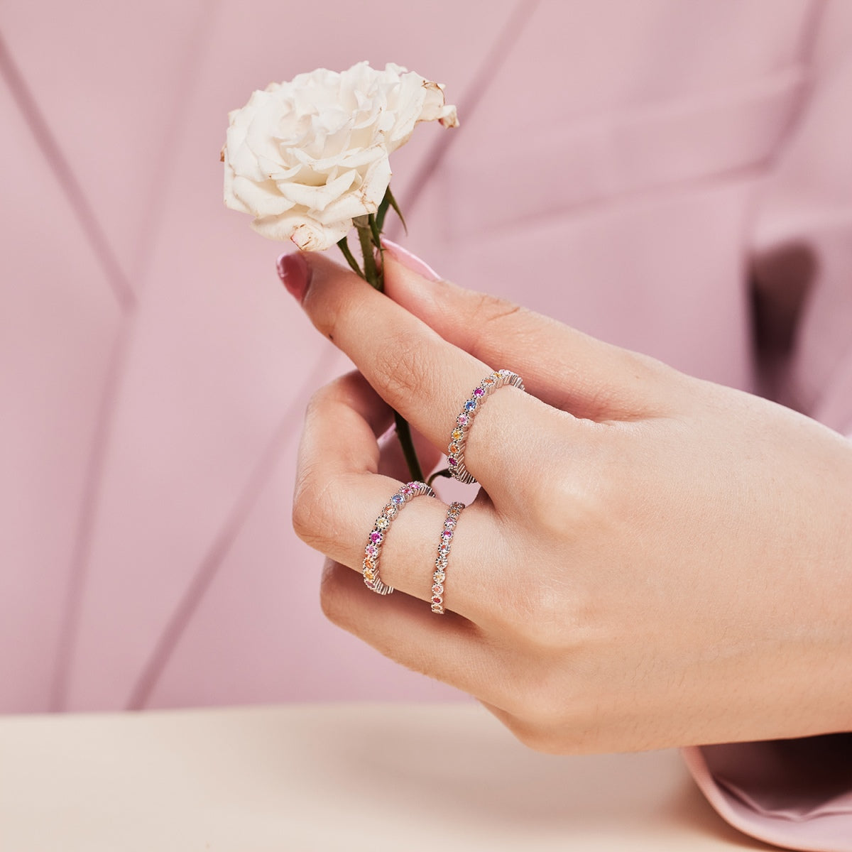 [Vera Jewelry]Unique Scintillating Round Cut Daily Ring