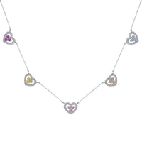 [Vera Jewelry]Sparkling Five Heart Necklace