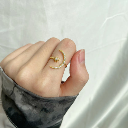 [Vera Jewelry]Eternity Moon & Star Ring