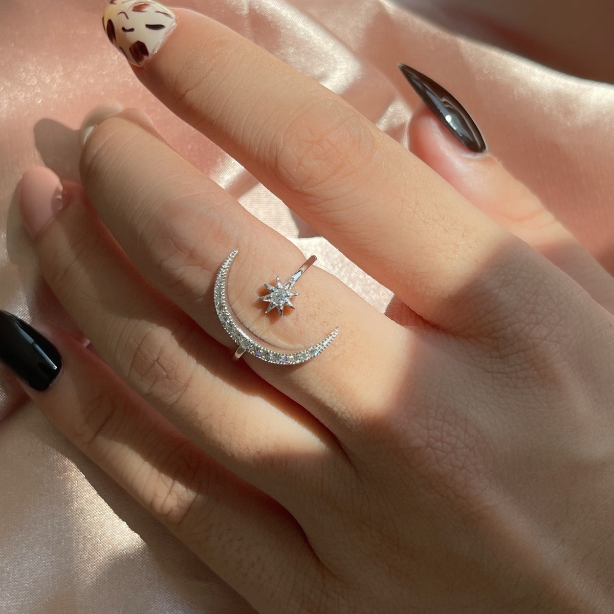 [Vera Jewelry]Eternity Moon & Star Ring