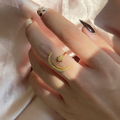 [Vera Jewelry]Eternity Moon & Star Ring