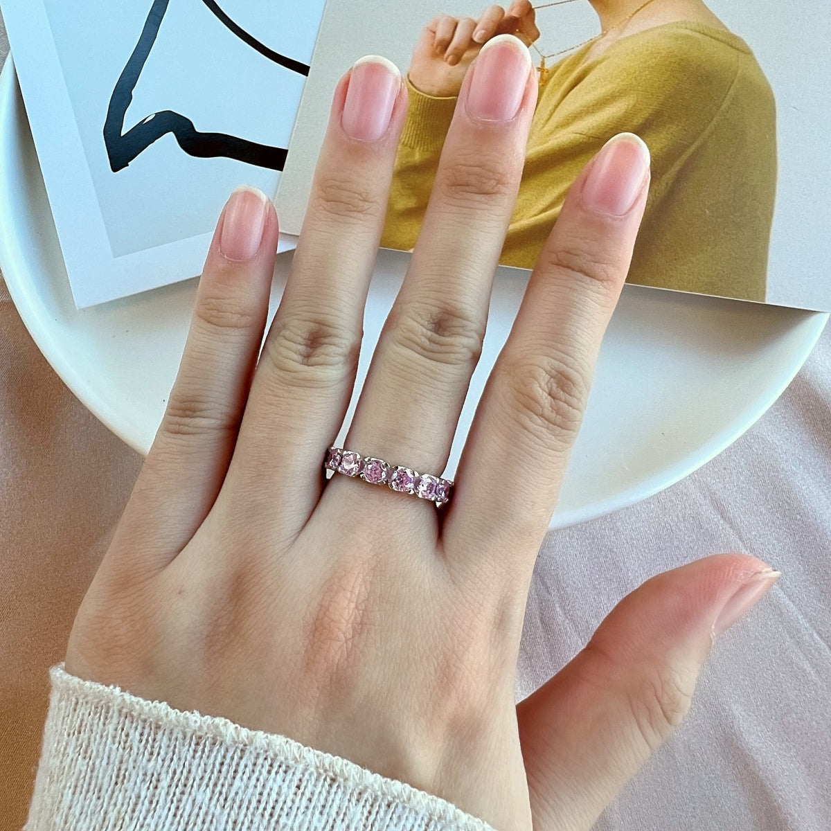 [Vera Jewelry]Eternity Round Cut Tennis Ring