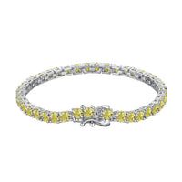 [Vera Jewelry]Ornate Dazzling Round Cut Tennis Bracelet
