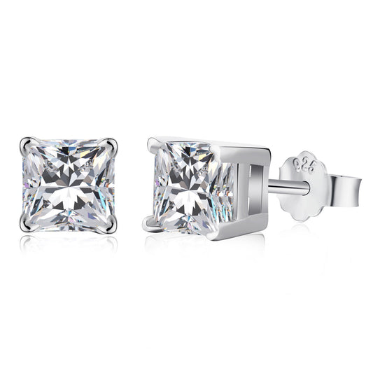 [Vera Jewelry]1.0 Carat Radiant Princess Cut Wedding Earrings
