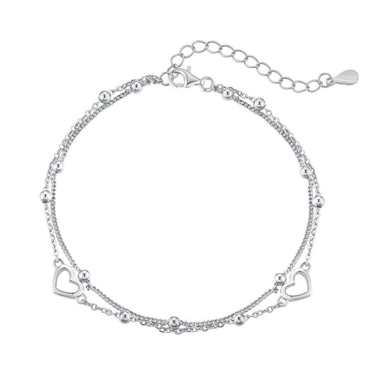 [Vera Jewelry]Dainty Double Layer Love Heart Bracelet