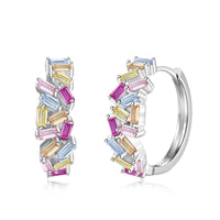 [Vera Jewelry]Dazzling Colorful Emerald Cut Daily Earrings