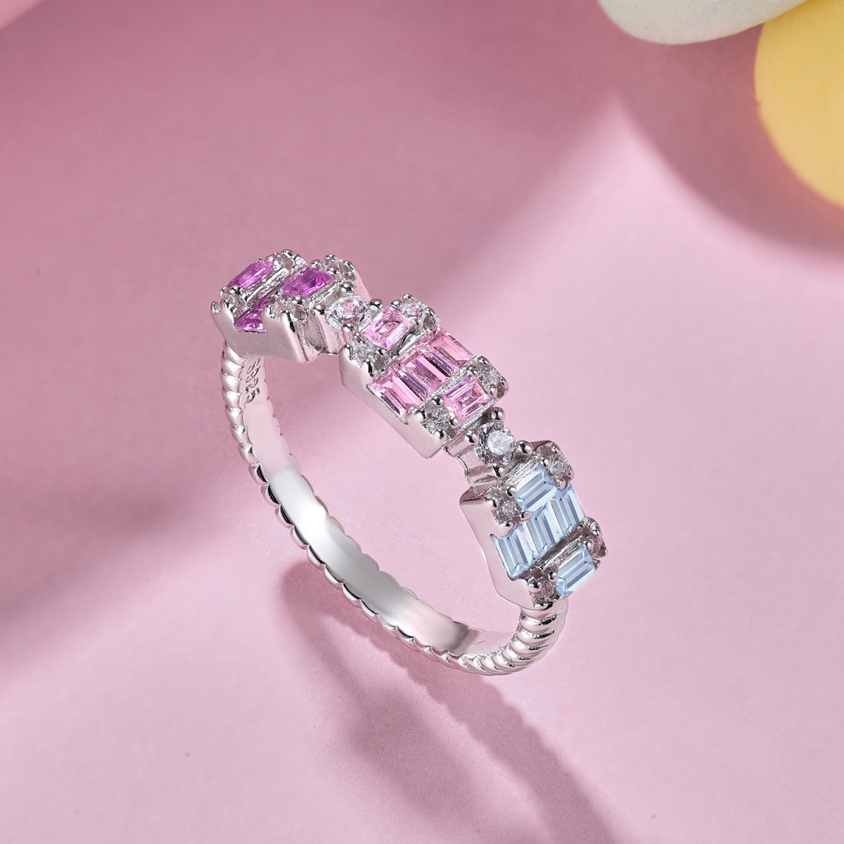 [Vera Jewelry]Unique Colorful Emerald Cut Party Ring