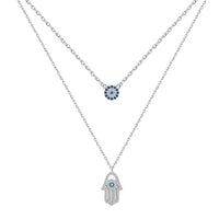 [Vera Jewelry]Demon Eye Hamsa Palm Necklace