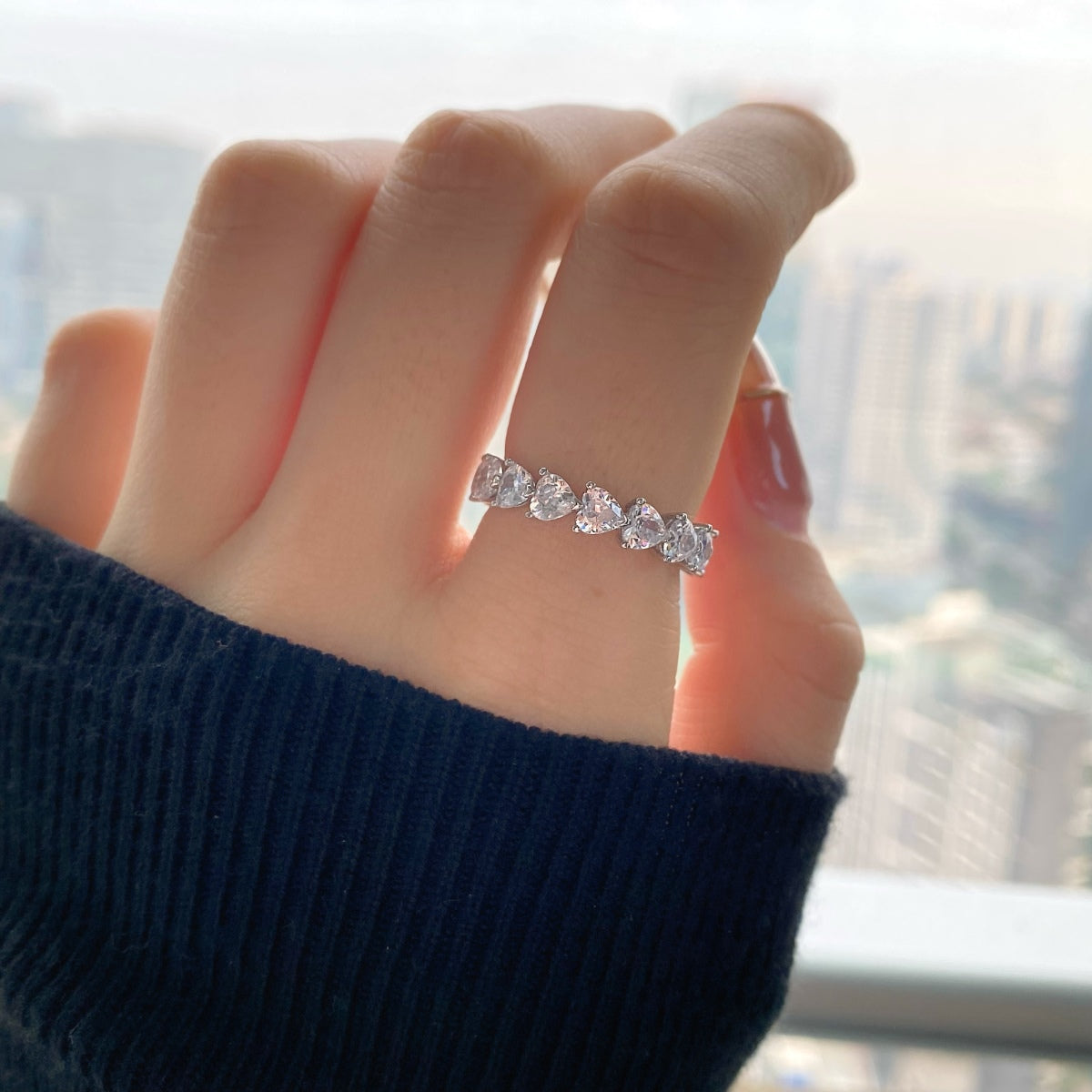 [Vera Jewelry]0.25 Carat Radiant Romance Heart Cut Lover Ring