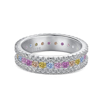 [Vera Jewelry]Delicate Colorful Round Cut Daily Ring
