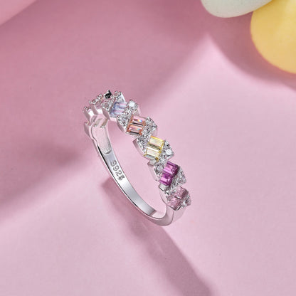 [Vera Jewelry]Delicate Vibrant Emerald Cut Daily Ring