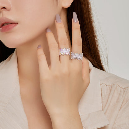[Vera Jewelry]Luxurious Colorful Radiant Cut Daily Ring