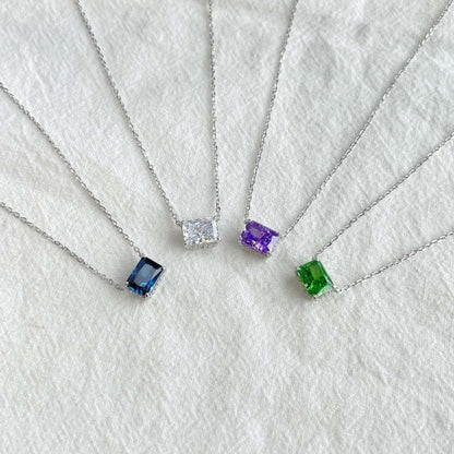 [Vera Jewelry]Luxurious Square Shape Colorful Necalack
