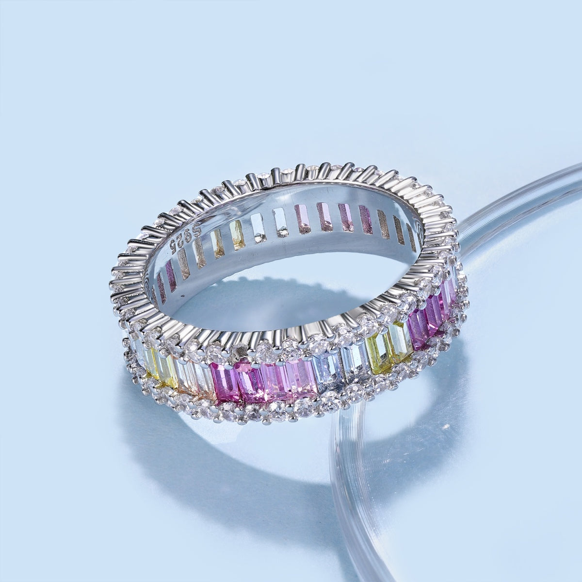 [Vera Jewelry]Dainty Kaleidoscopic Emerald Cut Daily Ring