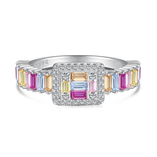 [Vera Jewelry]Exquisite Colorful Radiant Cut Party Ring