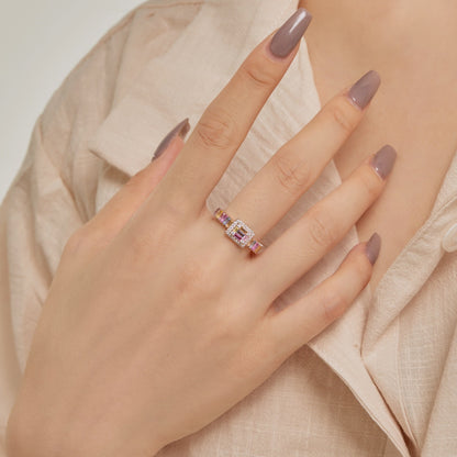[Vera Jewelry]Exquisite Colorful Radiant Cut Party Ring