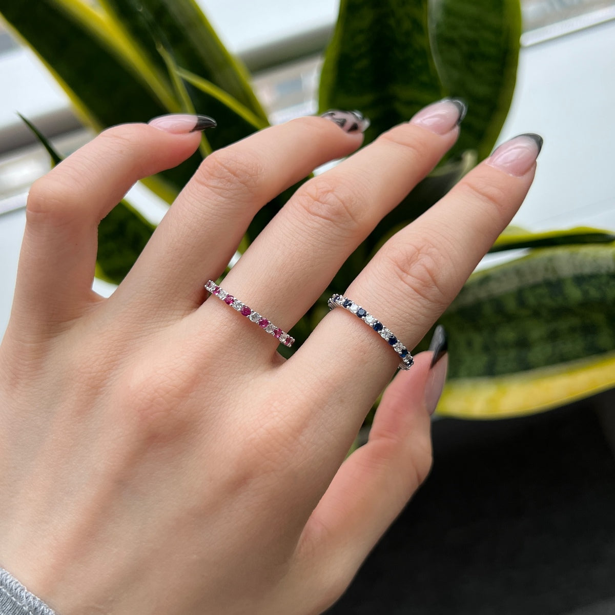 [Vera Jewelry]Exquisite Colorful Round Cut Tennis Ring