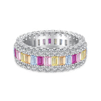 [Vera Jewelry]Dainty Colorful Radiant Cut Daily Ring
