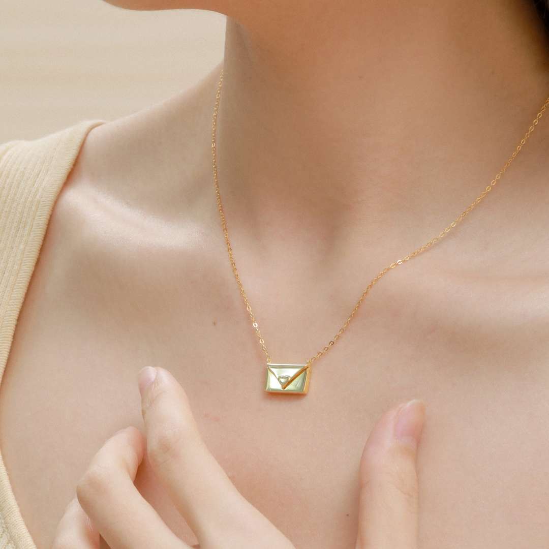 [Vera Jewelry]Envelope Heart Shape Mother's Day Necklace