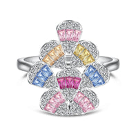 [Vera Jewelry]Sparkling Colorful Water Drop Shape Daily Ring