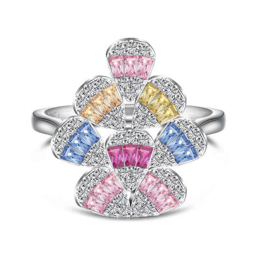 [Vera Jewelry]Sparkling Colorful Water Drop Shape Daily Ring