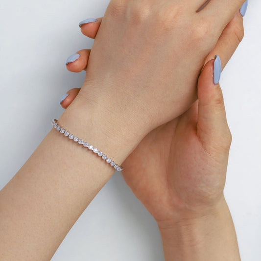 [Vera Jewelry] Verziertes, funkelndes Armband mit Rundschliff für den Alltag
