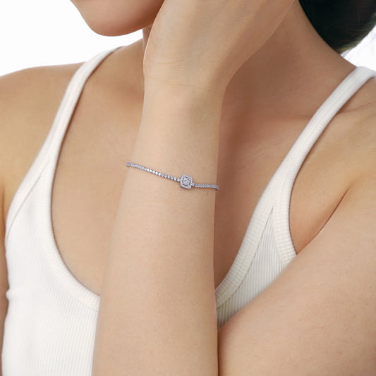 [Vera Jewelry]Luxuriöses, funkelndes quadratisches Armband für Festlichkeiten