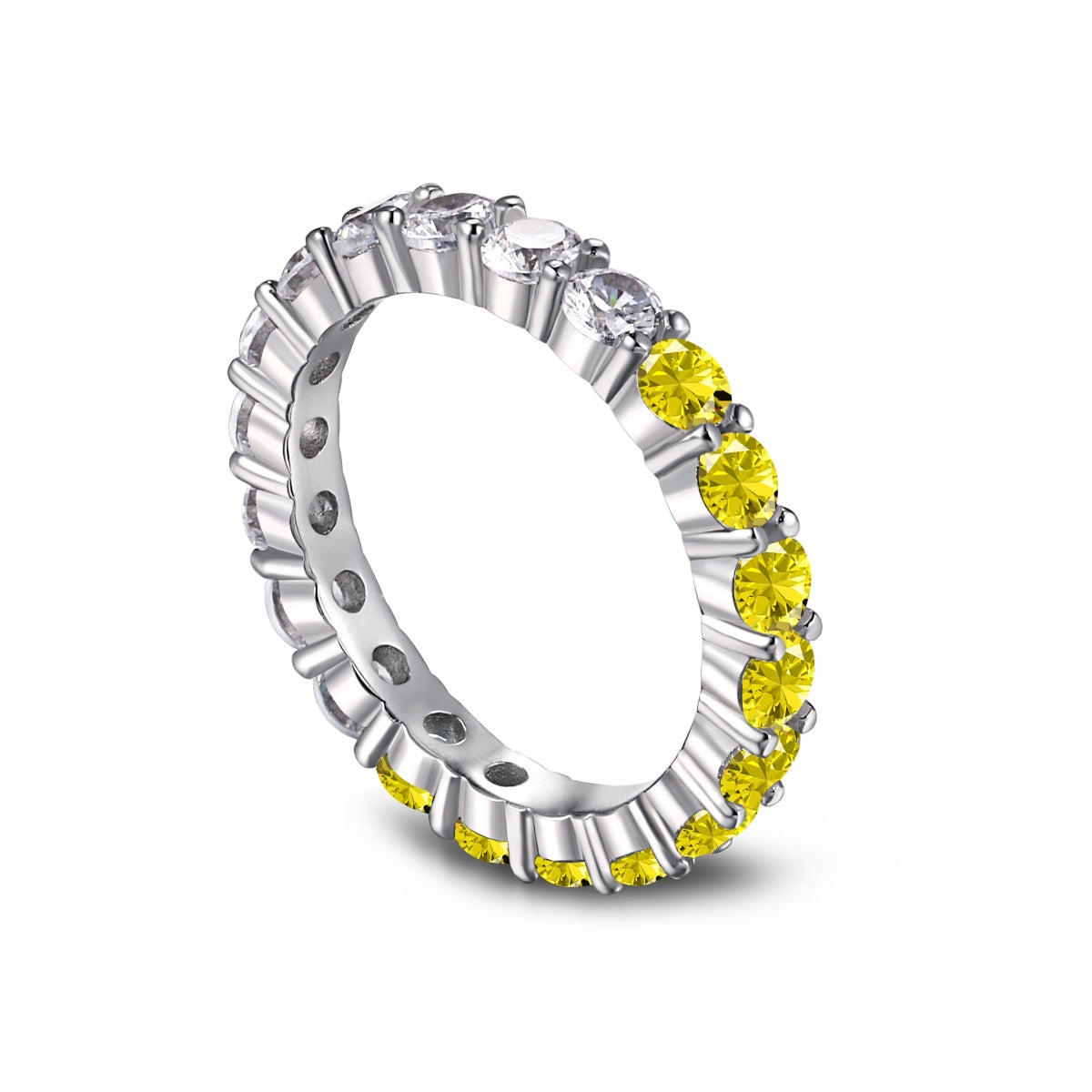 [Vera Jewelry]Sparkling Round Cut Tennis Ring