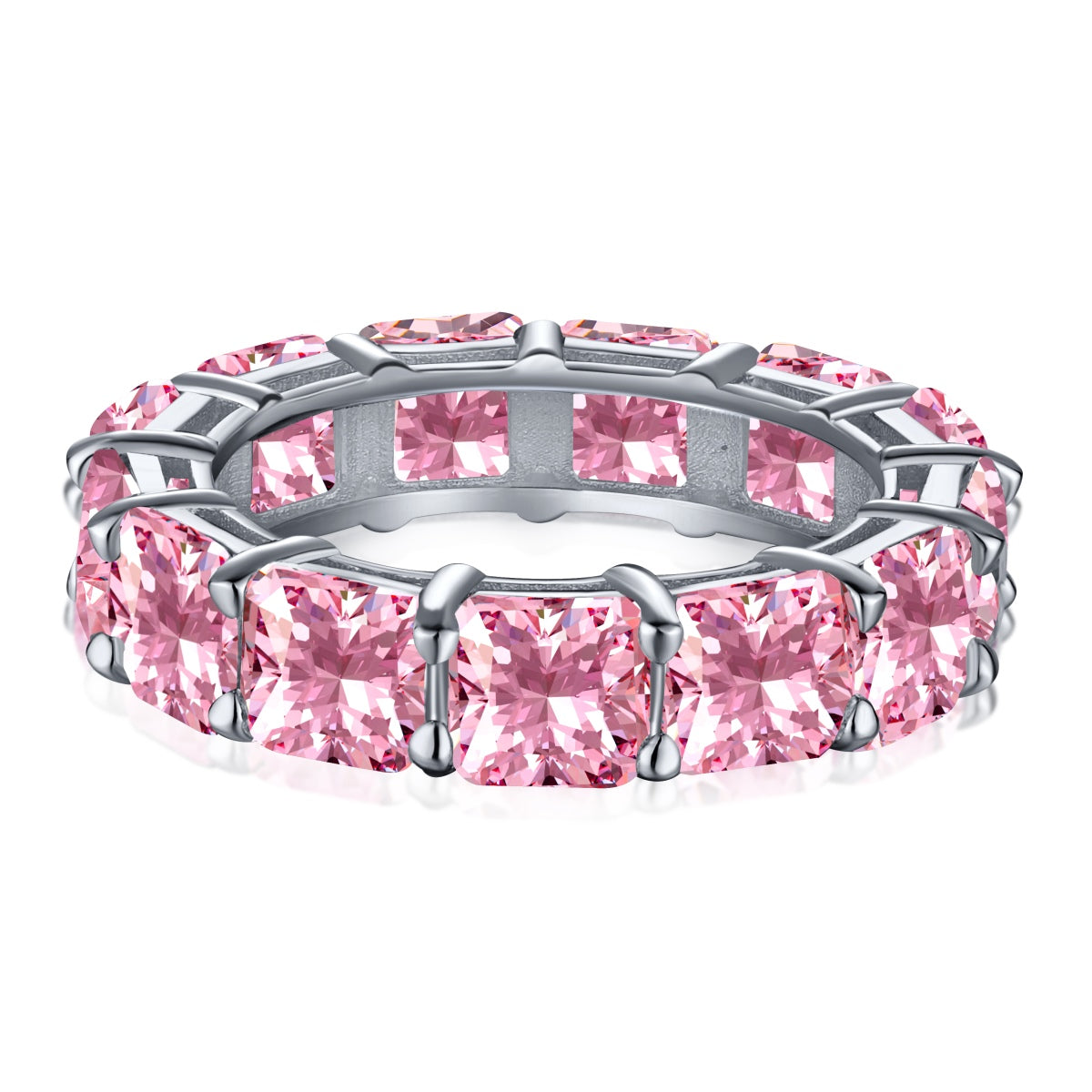 [Vera Jewelry]Elegant Princess Cut Tennis Ring